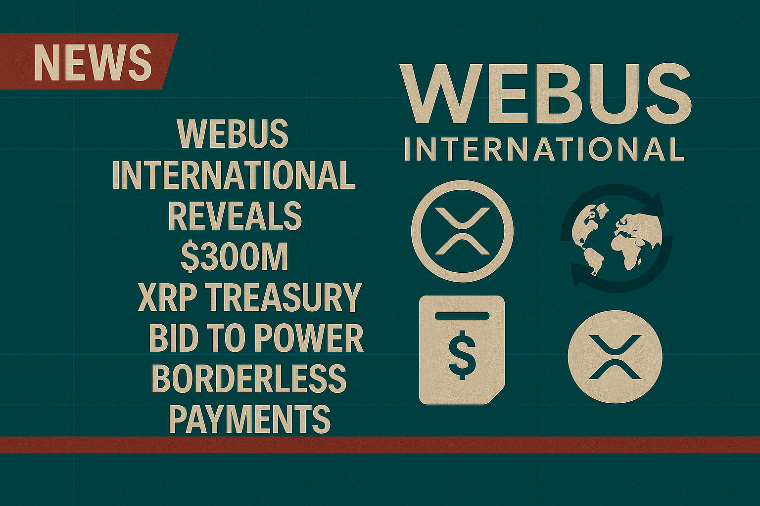 Webus International reveals $300M XRP treasury bid to power borderless payments