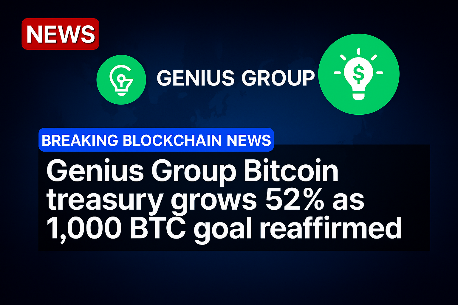 Genius Group Bitcoin treasury grows 52% as 1,000 BTC goal reaffirmed