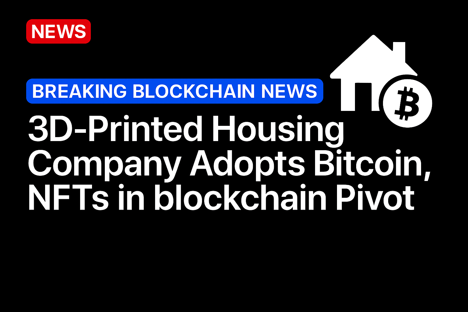 3D-printed housing company adopts Bitcoin, NFTs in blockchain pivot