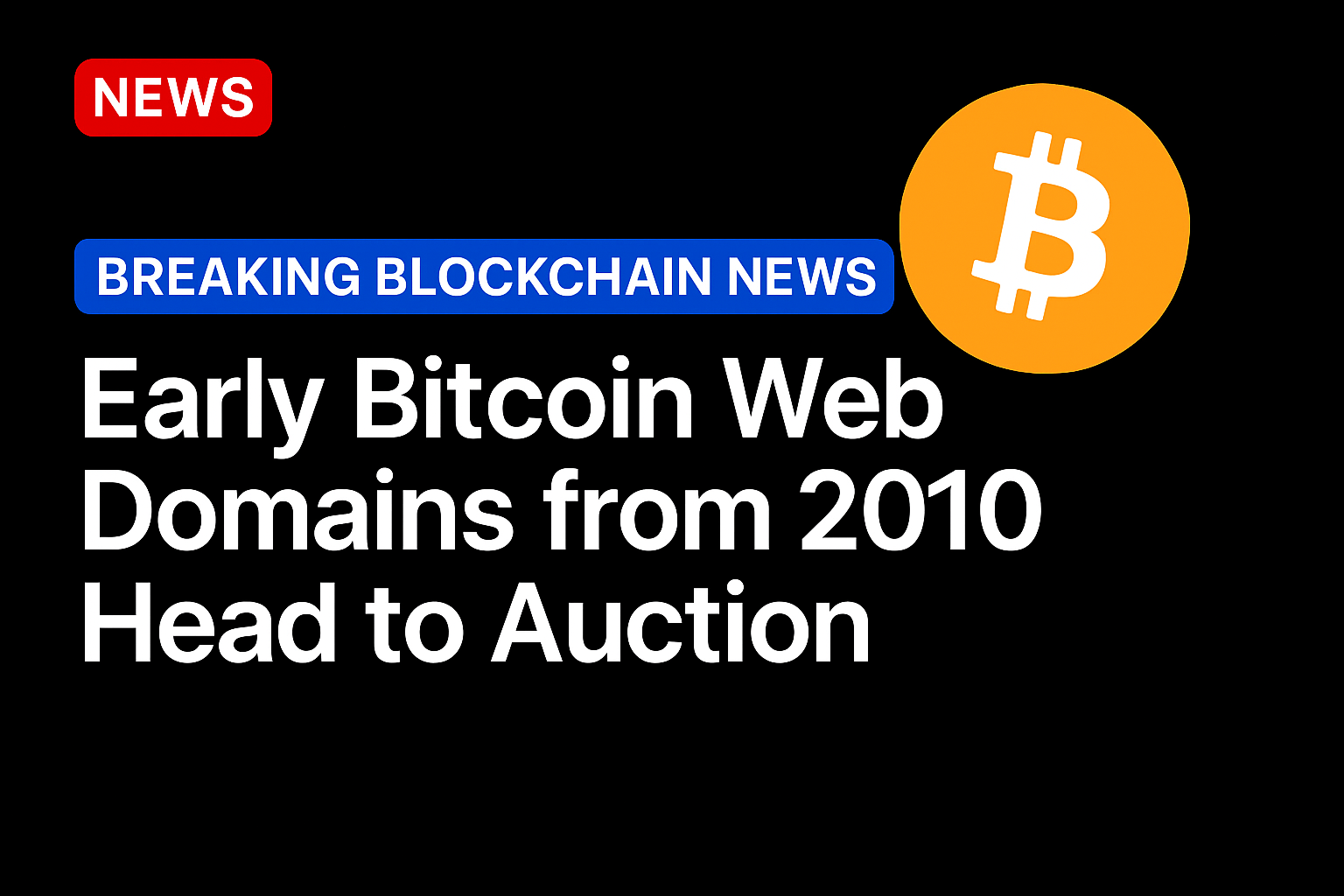 Early Bitcoin web domains from 2010 head to auction