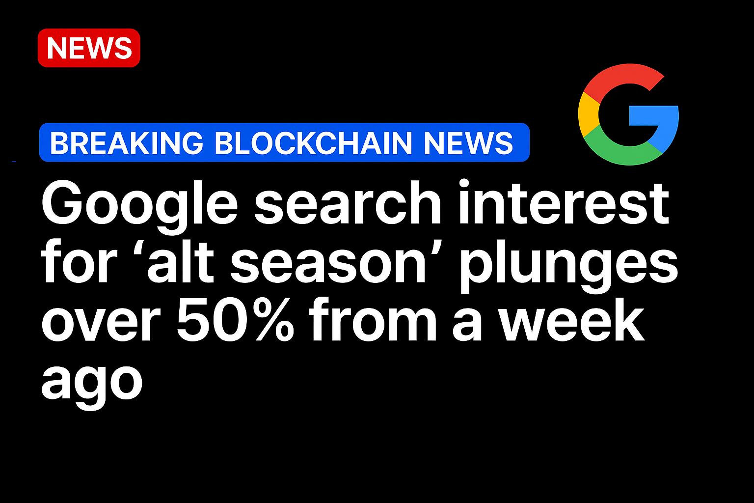 Google search interest for ‘alt season’ plunges over 50% from a week ago