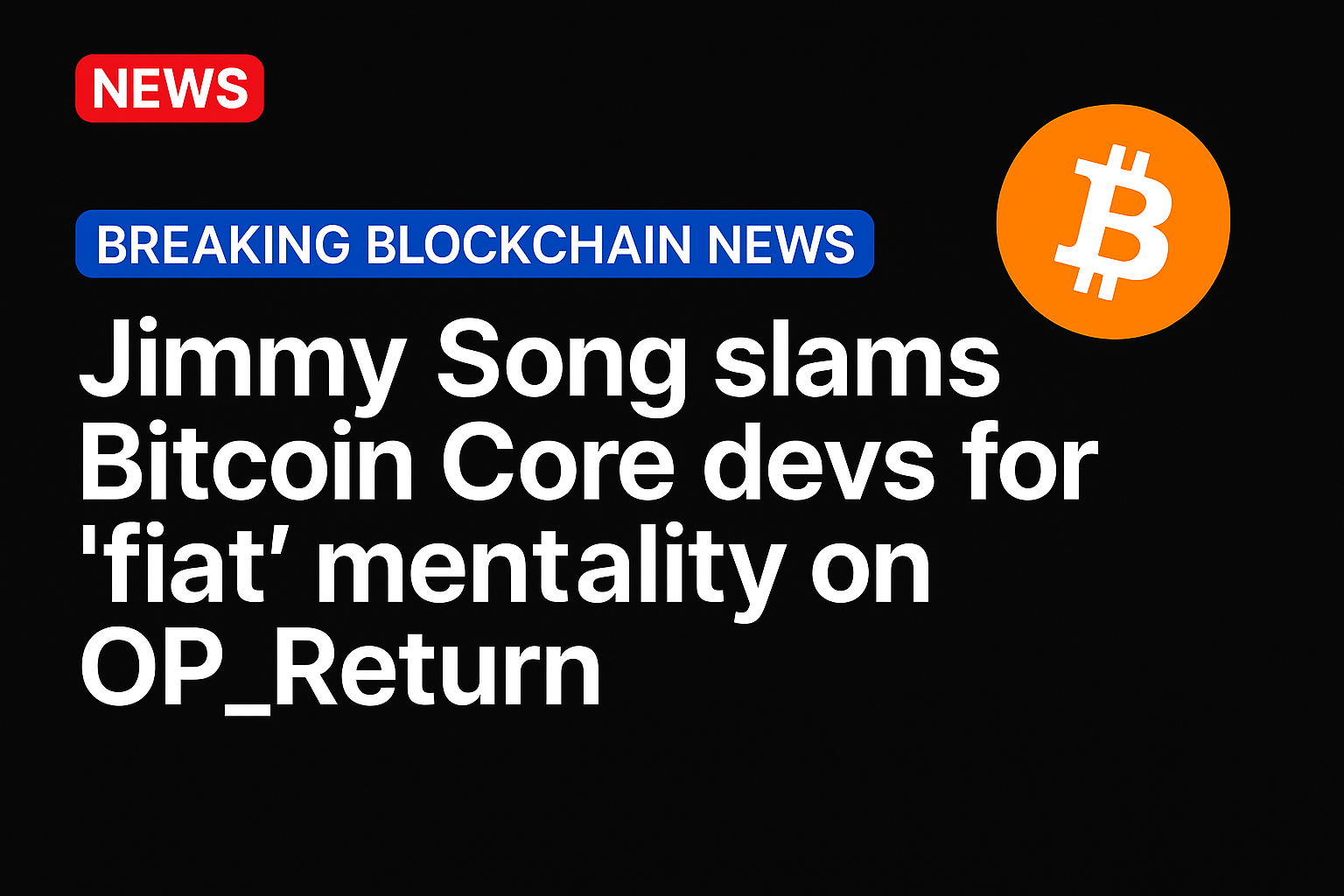 Jimmy Song slams Bitcoin Core devs for ‘fiat’ mentality on OP_Return