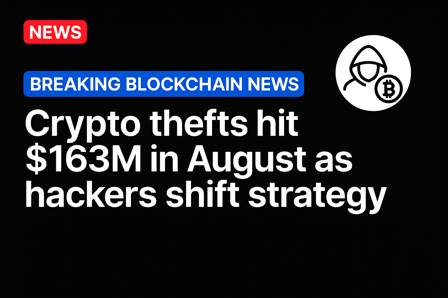 Crypto thefts hit $163M in August as hackers shift strategy