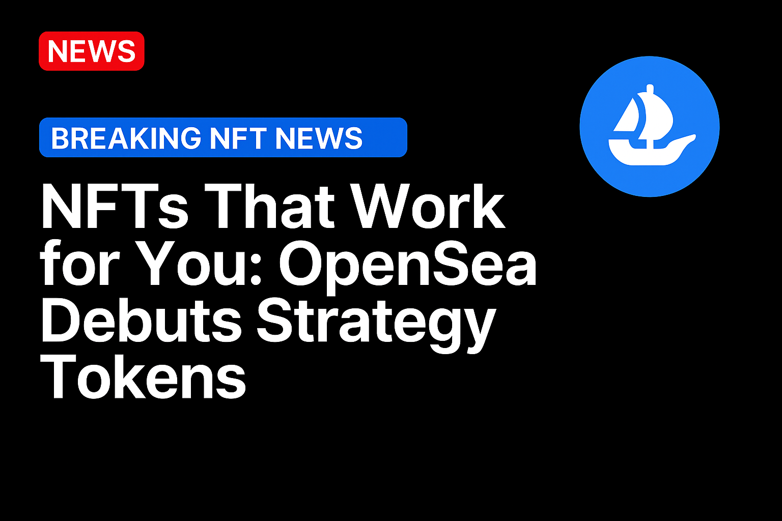 NFTs That Work for You: OpenSea Debuts Strategy Tokens