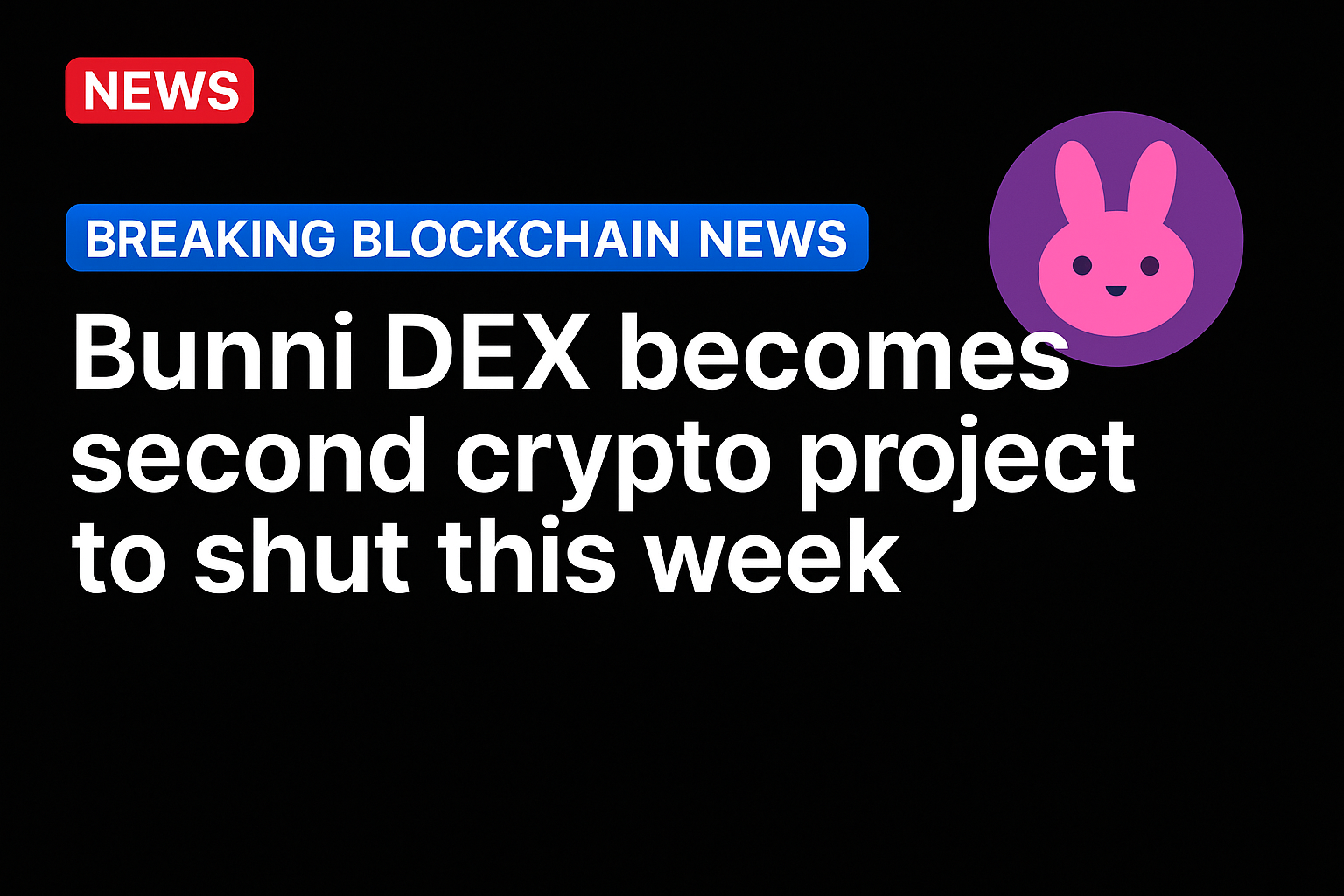 Bunni DEX becomes second crypto project to shut this week