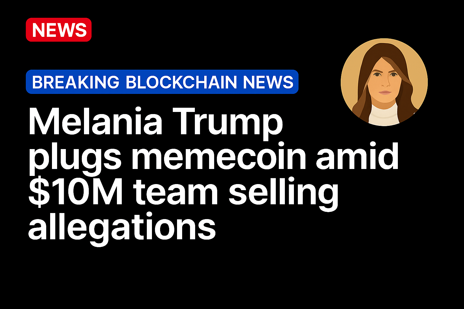Melania Trump plugs memecoin amid $10M team selling allegations
