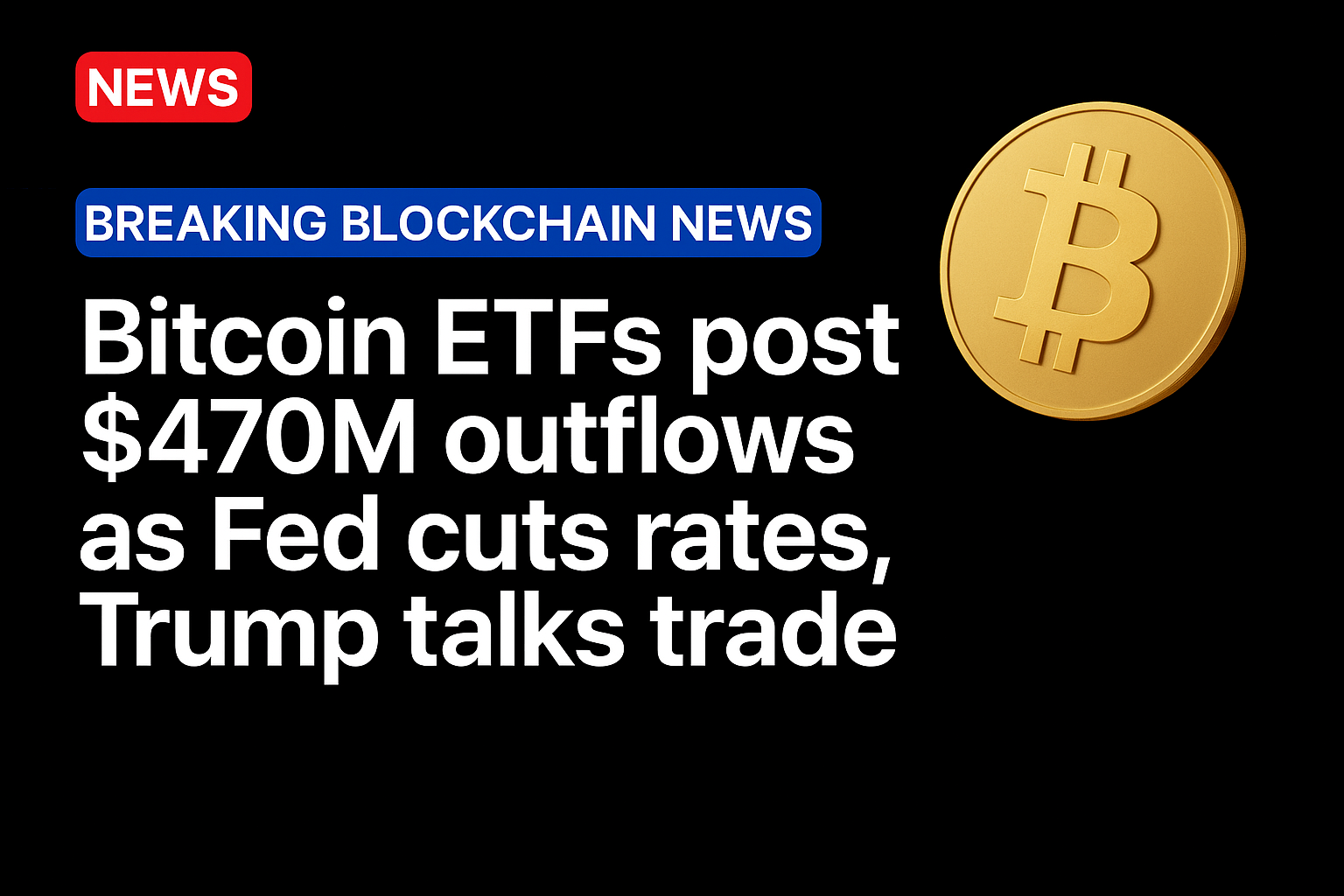Bitcoin ETFs post $470M outflows as Fed cuts rates, Trump talks trade