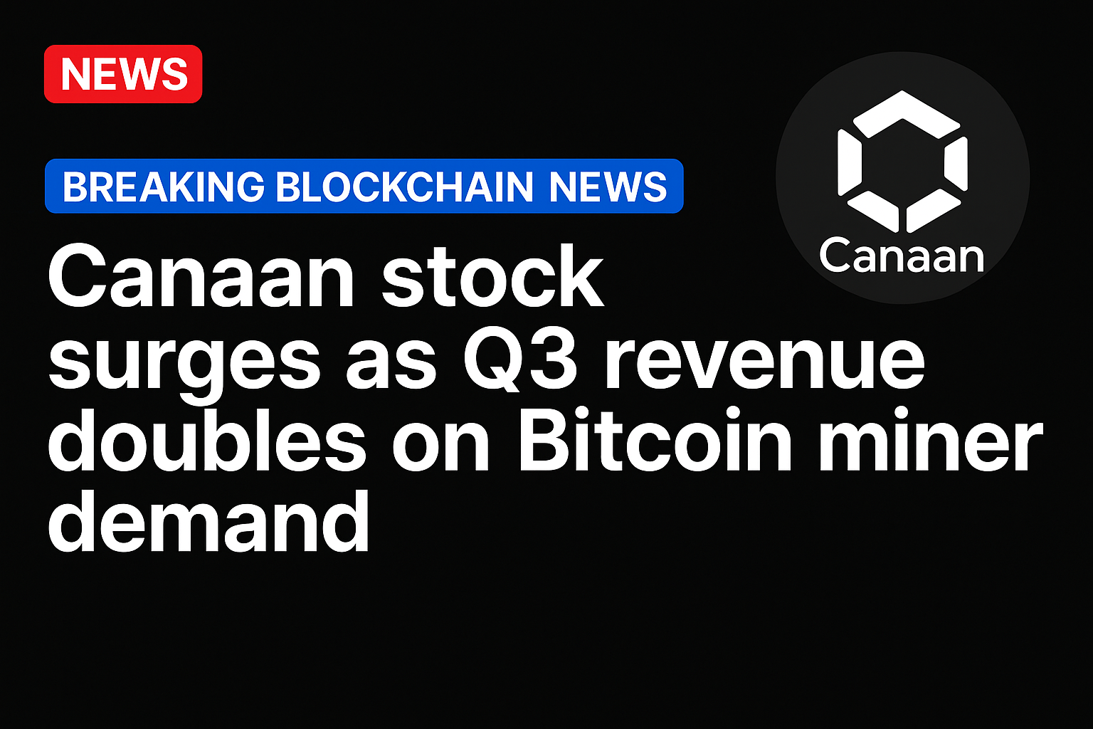 Canaan stock surges as Q3 revenue doubles on Bitcoin miner demand