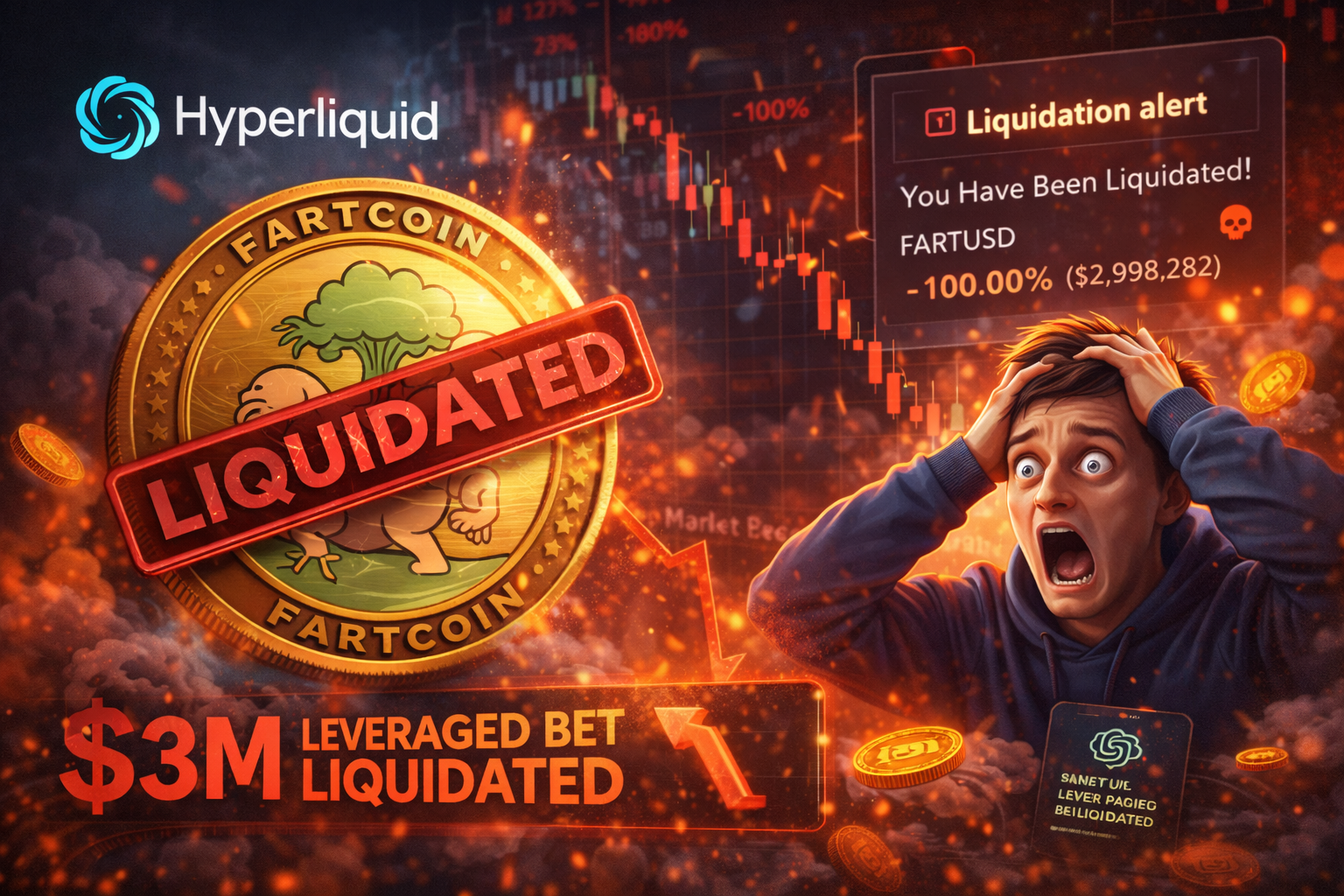 Hyperliquid Fartcoin liquidation wipes out trader’s $3M leveraged bet