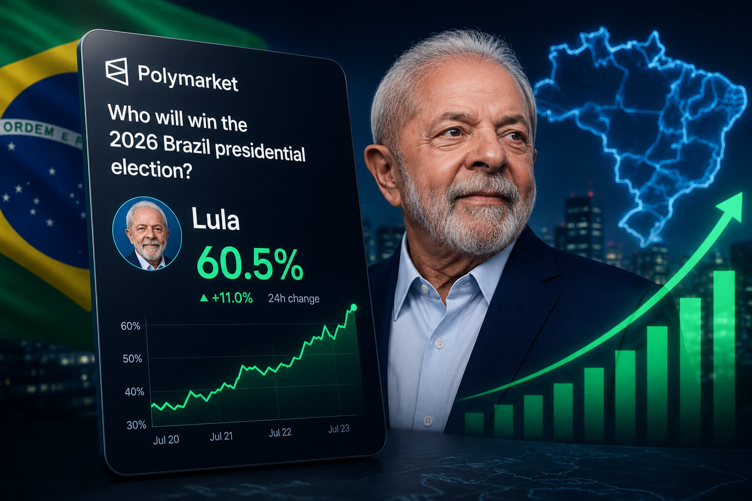 Polymarket Puts Lula’s Brazil Election Odds at 60.5% After Sharp Market Jump